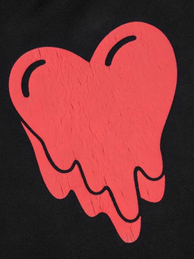 Emotionally Unavailable Melting-heart Logo Hoodie In Black