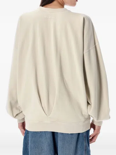 Isabel Marant Étoile Crew Neck Top Dropped Shoulders Long Sleeves In Neutral