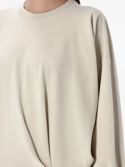 Isabel Marant Étoile Crew Neck Top Dropped Shoulders Long Sleeves In Neutral