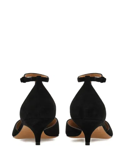 Ferragamo Traci Embellished Suede Pumps In Black