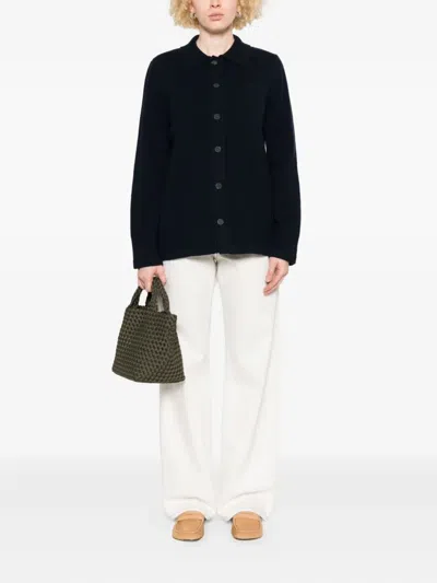 Apc Buttoned Wool Jacket In Blue