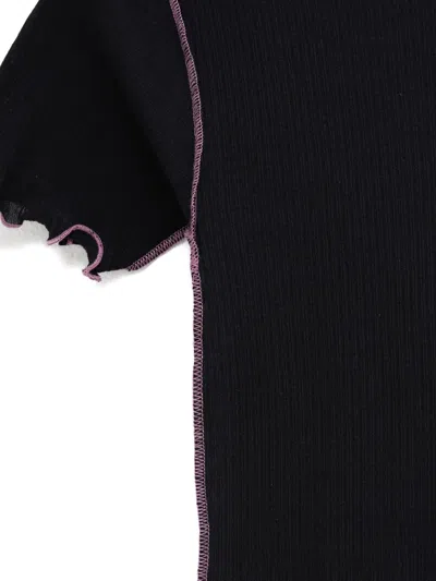 Baserange Ribbed Scallop-edge Top In Black