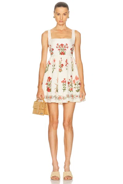 Agua By Agua Bendita Barbara Floral Linen Mini Dress In Multi