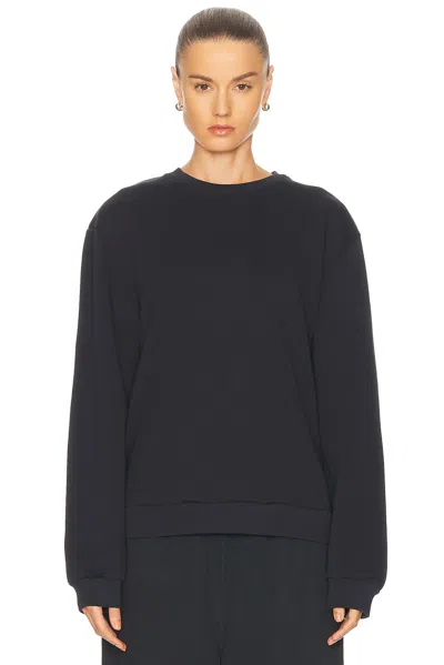 Acne Studios Faihra U Face Crewneck Sweater In Blue
