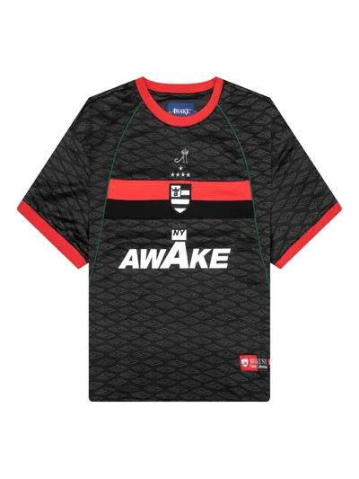 徽章图案平纹针织T恤