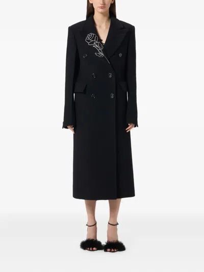 花卉刺绣双排扣外套