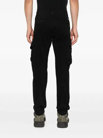 C.p. Company C.p.company Total Eclipse Blue Cotton Cargo Pants In Black