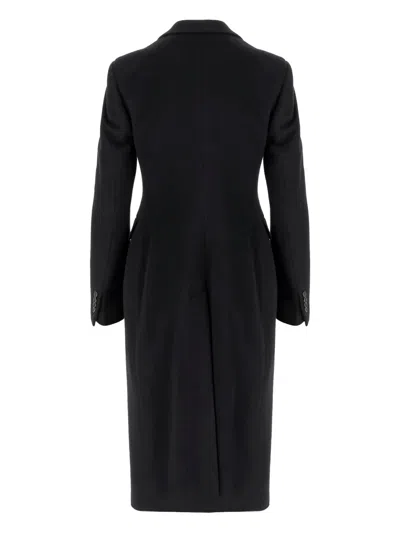 Tagliatore Double-breasted Jacket With Structured Shoulders And Flap Pockets In Black