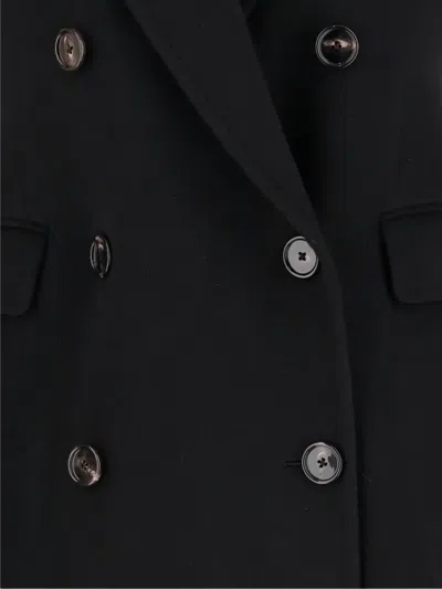 Tagliatore Double-breasted Jacket With Structured Shoulders And Flap Pockets In Black