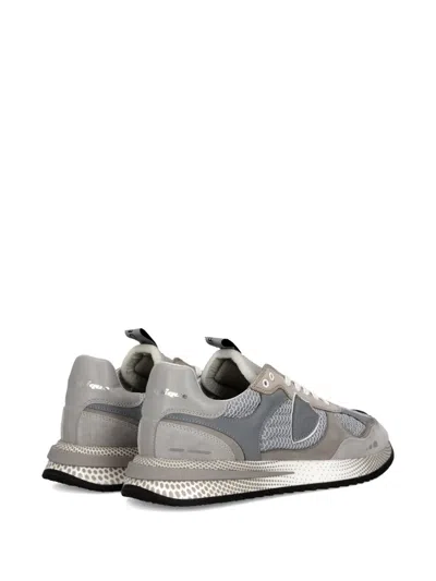Philippe Model Mesh Panel Round Toe Rubber Sole Sneakers In Gray