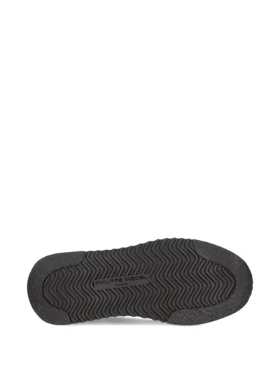 Philippe Model Mesh Panel Round Toe Rubber Sole Sneakers In Gray
