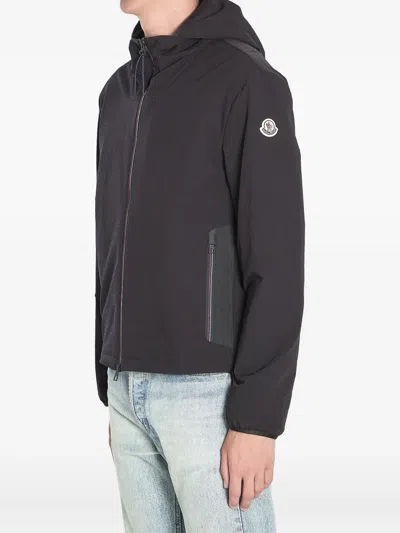 Moncler Zip-fastening Hooded Jacket In Black