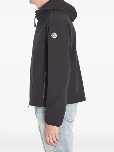 Moncler Zip-fastening Hooded Jacket In Black