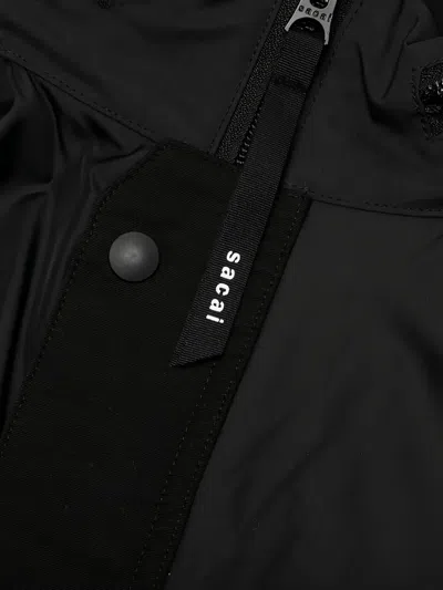 Sacai Reflective-panel Jacket In Black