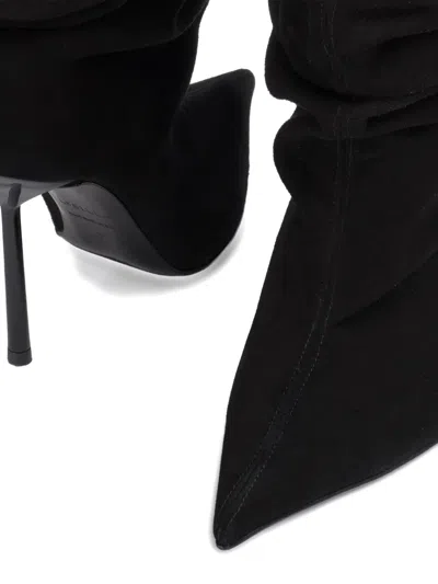 Le Silla 100mm Bella Calf-suede Boots In Black