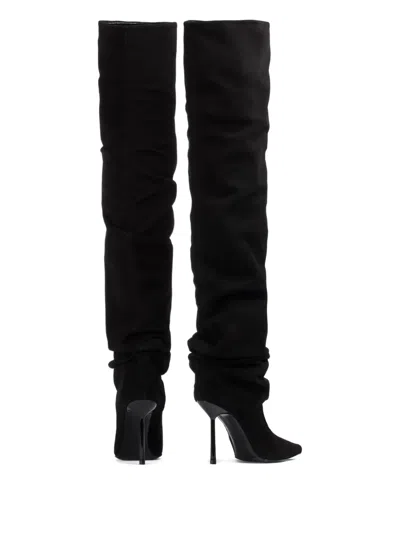Le Silla 100mm Bella Calf-suede Boots In Black