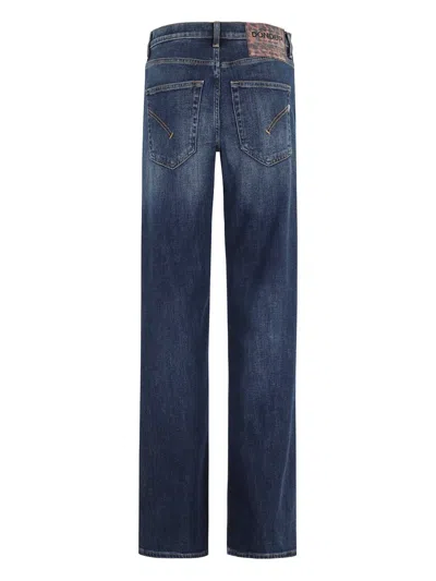 Dondup Wide Leg Cotton Jeans With Five Pockets In Blue