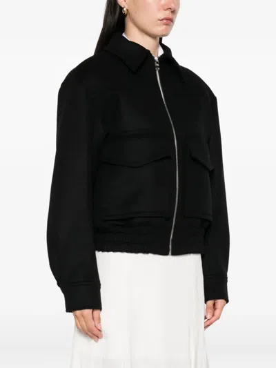 Bite Studios Cila Flap-pocket Zip-front Jacket In Black