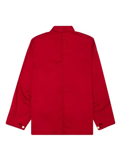 Needles X Smith's Butterfly-embroidered Shirt Jacket In Red