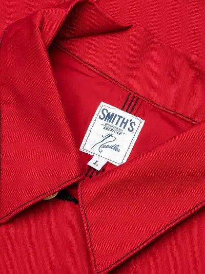 Needles X Smith's Butterfly-embroidered Shirt Jacket In Red