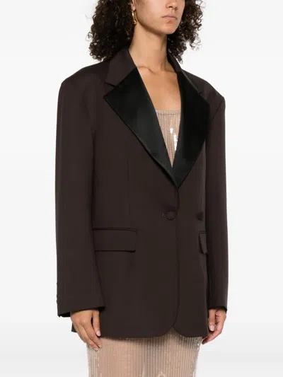 P.a.r.o.s.h Wide-lapel Blazer In Brown
