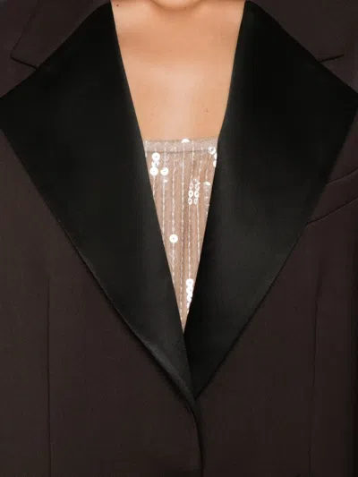 P.a.r.o.s.h Wide-lapel Blazer In Brown