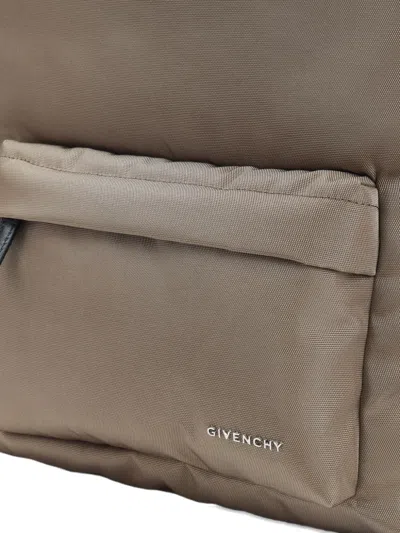 Givenchy Canvas And Leather Backpack With Logo Detail In Brown