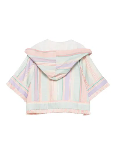 Zimmermann Cascadian Kids Hooded Top Multi Stripe Color In Pink
