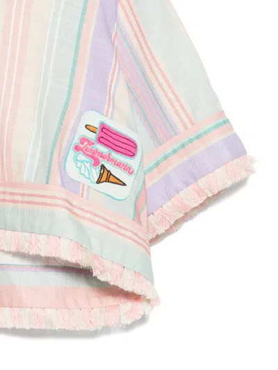 Zimmermann Cascadian Kids Hooded Top Multi Stripe Color In Pink