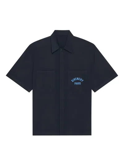 Givenchy Short Sleeves Chest Pockets Shirt In Blue