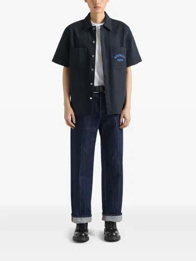 Givenchy Short Sleeves Chest Pockets Shirt In Blue