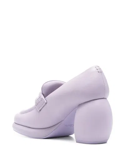 Martine Rose X Clarks 80mm Bulbous-heel Loafers In Purple