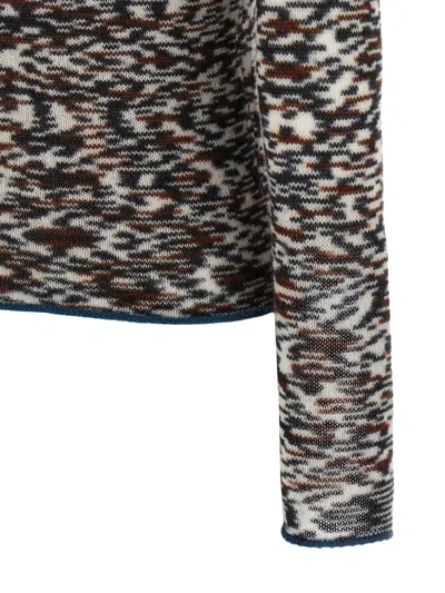 Missoni Crew Neck Sweater With Flame Pattern In Cashmere Blend In Multi