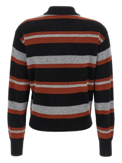 Guest In Residence Collegiate Stripe Polo Shirt In Black