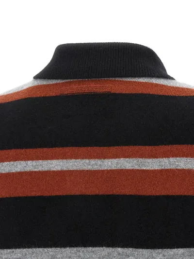 Guest In Residence Collegiate Stripe Polo Shirt In Black