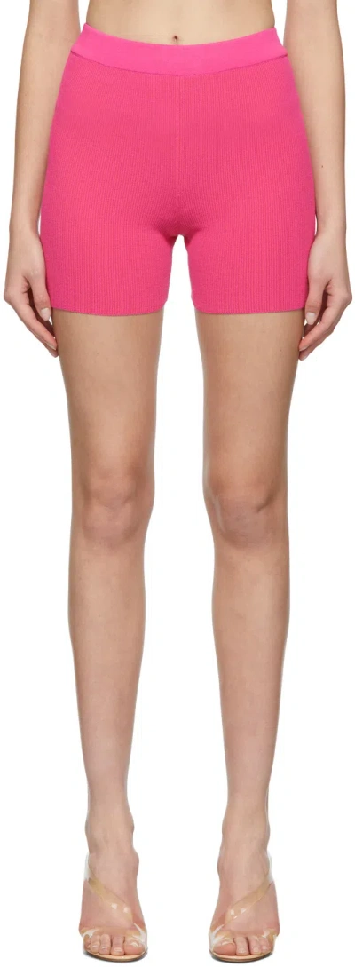 Jacquemus High Waist Knitted Cycling Shorts In Pink