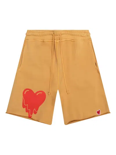 Emotionally Unavailable Logo-patch Shorts In Yellow