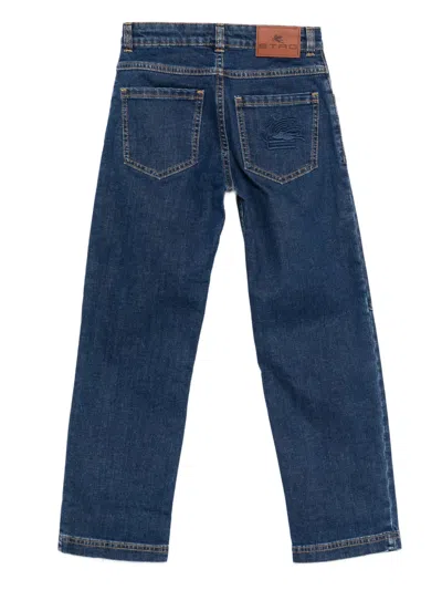 Etro Logo-patch Jeans In Blue