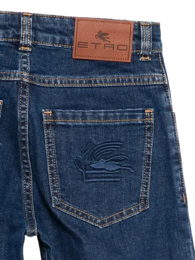 Etro Logo-patch Jeans In Blue