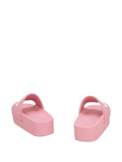 Givenchy Logoed Rubber Platform Slides In Pink