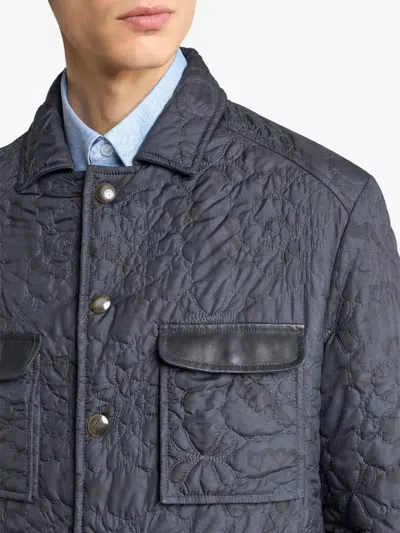 Etro Quilted Jacket With Pockets In Black