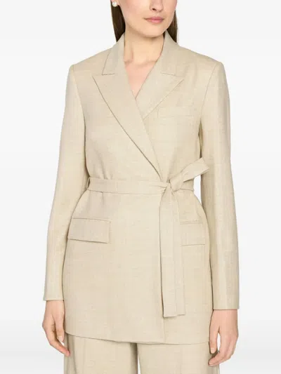 Genny Belted Blazer In Neutral