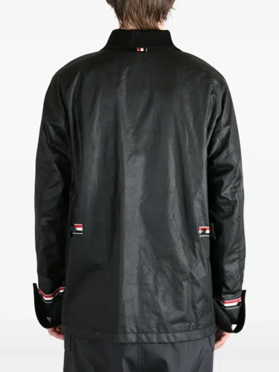 Thom Browne Panelled Buttoned Jacket In Black