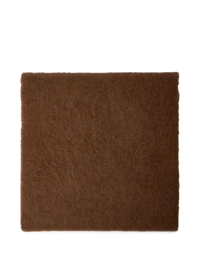 Marni Fringed Rectangle Scarf In Brown