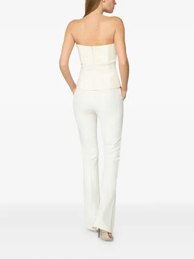 Genny Tailored Flared Trousers Seam Detail In White