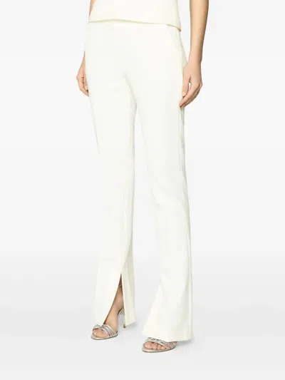 Genny Tailored Flared Trousers Seam Detail In White