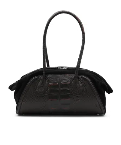 Vivienne Westwood Borsa A Spalla Shirley Piccola Bicolor In Pelle E Pelle Scamosciata  Donna In Brown