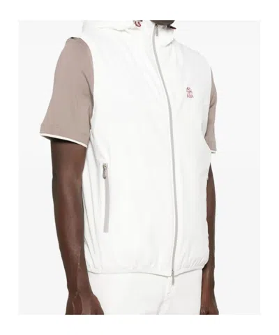 Brunello Cucinelli Men Nylon Blouson Jacket In White