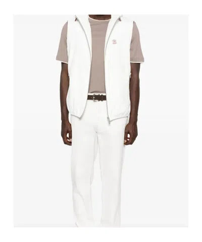 Brunello Cucinelli Men Nylon Blouson Jacket In White