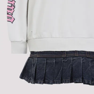 Balenciaga Hybrid Dress In Cotton Jersey And Denim In White